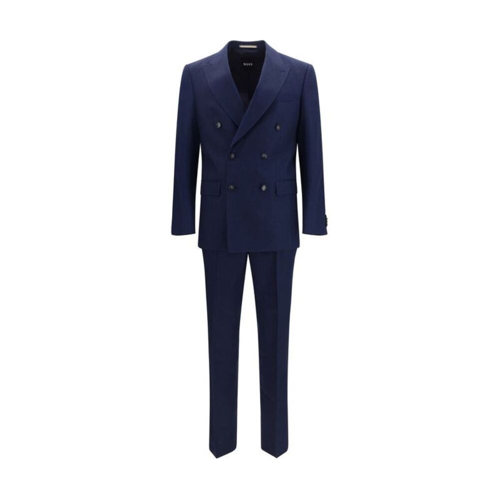 Hugo Boss Black Blue Linen Two-Piece Men's Suit